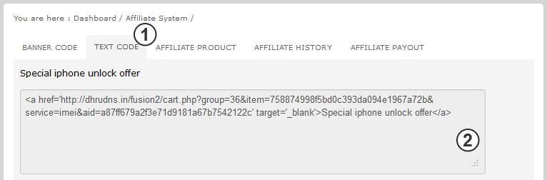 Affiliate Text